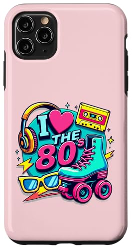 Hülle für iPhone 11 Pro Max Partykostüm „I Love The 80ers“ für Damen, Mädchen, Achtzigerjahre von Funny Eighties 80s Costume Party I Love The 80's