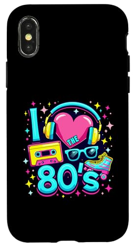 Hülle für iPhone X/XS Vintage 80er Jahre Party Outfit Herren Damen 80er Jahre I Love The 80s von Funny Eighties 80s Costume Party I Love The 80's