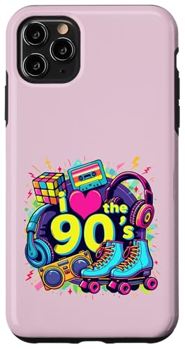 Hülle für iPhone 11 Pro Max I Love The 90er Shirt für Herren und Damen, Vintage-Partykostüm der 90er von Funny Eighties 90s Costume Party I Love The 90's