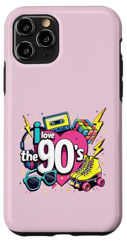 Hülle für iPhone 11 Pro Vintage 90er Jahre Party Outfit Herren Damen 80er Jahre I Love The 90s von Funny Eighties 90s Costume Party I Love The 90's