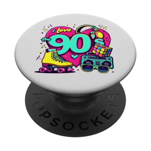 Vintage 90er Jahre Party Outfit Herren Damen 80er Jahre I Love The 90s PopSockets Klebender PopGrip von Funny Eighties 90s Costume Party I Love The 90's