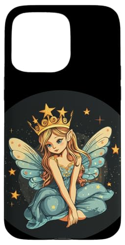 Hülle für iPhone 15 Pro Max Lustige Fee Prinzessin mit Krone und magischen Flügeln Kostüm von Funny Fairy Crown Outfit