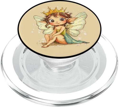 Niedliche magische Fee mit Krone Kostüm für Erwachsene und Kinder PopSockets PopGrip für MagSafe von Funny Fairy Crown Outfit