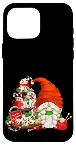 Hülle für iPhone 16 Pro Max Christmas Gnome Grandma For Mom Mrs Santa Loves Knitting von Funny Family Christmas Gnome Gifts By MiGiLaMo