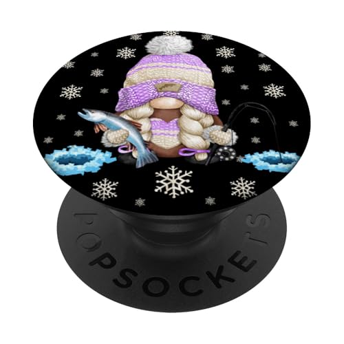 Ice Fishing Gnomie For Girls Unique Family Christmas Gnome PopSockets Klebender PopGrip von Funny Family Christmas Gnome Gifts By MiGiLaMo