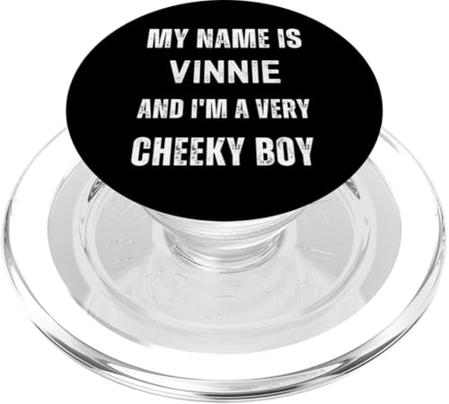 Vinnie Funny Joke Very Cheeky Boy für Familie oder Freunde PopSockets PopGrip für MagSafe von Funny Family Or Friends Name Joke Designs