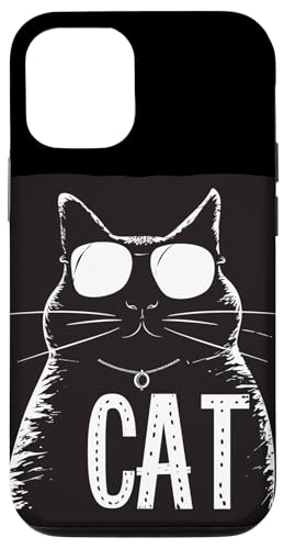 Hülle für iPhone 15 Pro Lustige übergewichtige Katze mit Sonnenbrille Kostüm für Katzenliebhaber von Funny Fat Cat Outfit