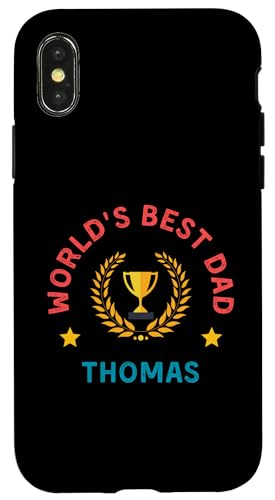 Hülle für iPhone X/XS Thomas World's Best Dad Vatertag Geburtstag Feier von Funny Father's Day Personalized Designs