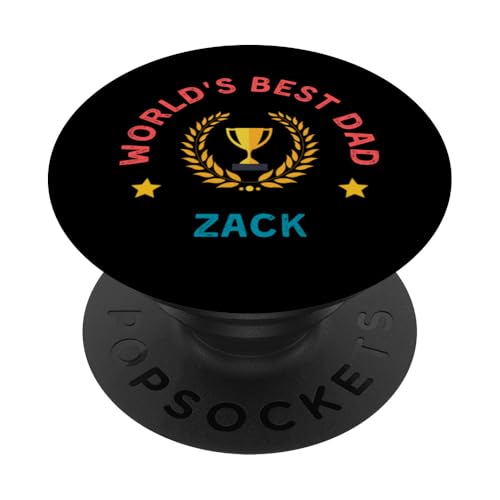 Zack World's Best Dad Vatertag Geburtstag Feier PopSockets Klebender PopGrip von Funny Father's Day Personalized Designs