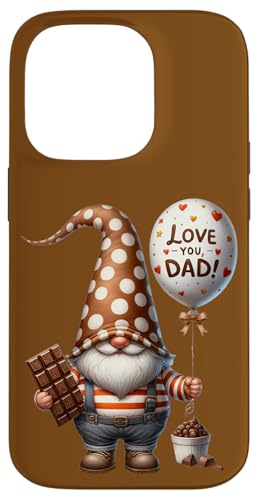 Hülle für iPhone 14 Pro Love You Dad Gnome For Chocolate Lover Funny Fathers Day von Funny Fathers Day Gnome Themed Gifts For Dad