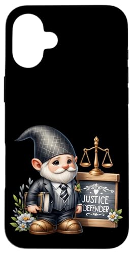 Hülle für iPhone 16 Plus Defense Attorney Gnome With Scales Of Justice Lawyer Dad von Funny Fathers Day Gnome Themed Gifts For Dad