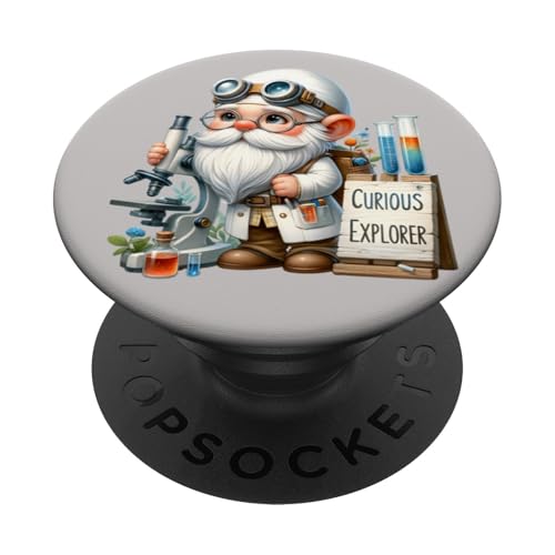 Scientist Gnome Grandpa For Men Women Kids Funny Science Dad PopSockets Klebender PopGrip von Funny Fathers Day Gnome Themed Gifts For Dad