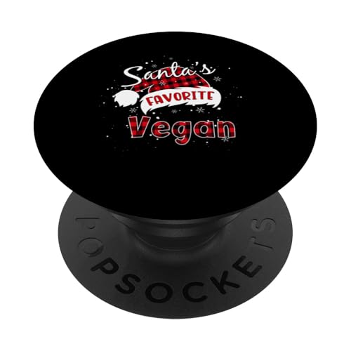 Lustiges veganes Lieblings-Weihnachtsplaid Buffalo Xmas PopSockets Klebender PopGrip von Funny Favorite Christmas Matching Pajama Tee