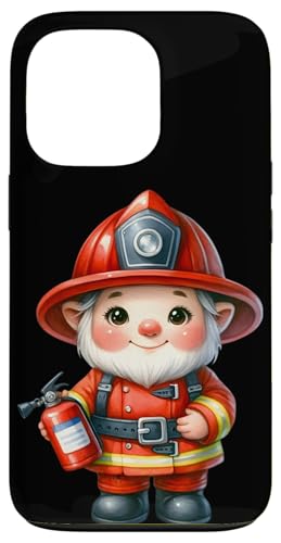 Cute Fireman Gnome Graphic For Kids With Fire Extinguisher Hülle für iPhone 13 Pro von Funny Fireman Gifts For Firefighters Gnome Lovers