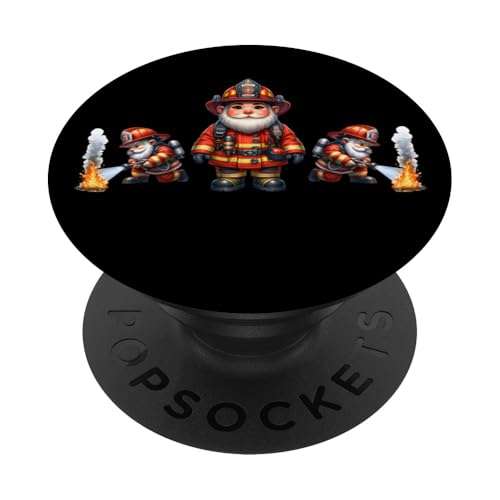 Firefighting Grandpa Firefighter Dad Gnomes For Fireman PopSockets Klebender PopGrip von Funny Fireman Gifts For Firefighters Gnome Lovers