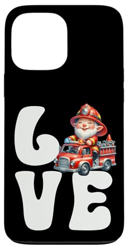 Fireman Gnome Dad Fire Truck Firefighter Love Firefighting Hülle für iPhone 13 Pro Max von Funny Fireman Gifts For Firefighters Gnome Lovers