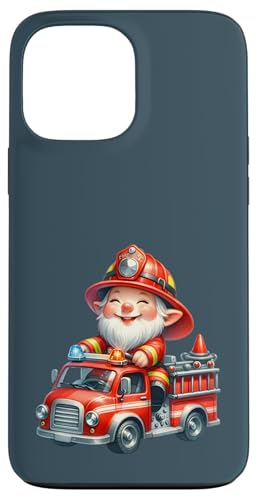 Funny Firefighter Dad Gnome Grandpa Sitting On A Fire Engine Hülle für iPhone 13 Pro Max von Funny Fireman Gifts For Firefighters Gnome Lovers