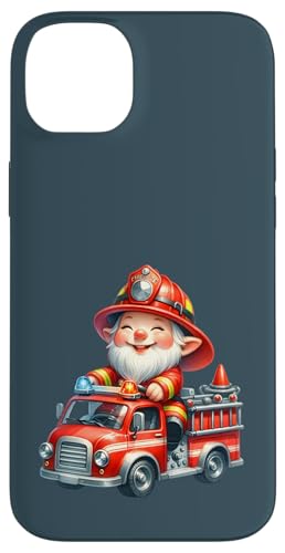 Funny Firefighter Dad Gnome Grandpa Sitting On A Fire Engine Hülle für iPhone 14 Plus von Funny Fireman Gifts For Firefighters Gnome Lovers