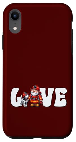 Grandpa Firefighter Love Dalmatian Dog Dad Fireman Gnome Hülle für iPhone XR von Funny Fireman Gifts For Firefighters Gnome Lovers