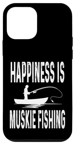 Hülle für iPhone 12 mini Happiness Is Muskie Fishing Funny Fisherman Süßwassersee von Funny Fishing Gifts