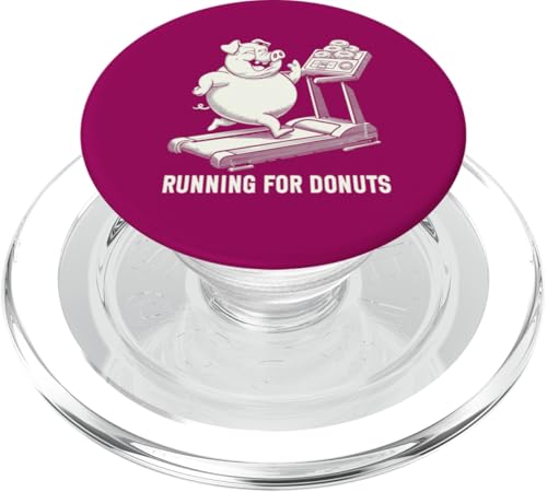 Running for Donuts Lustiges Schweinchen-Laufbandtraining PopSockets PopGrip für MagSafe von Funny Fitness Gym Humor