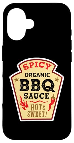 Hülle für iPhone 16 BBQ Sauce Hot Spicy Grill Ketchup Barbecue Halloween Kostüm von Funny Food Condiment Costumes for Groups & Couples