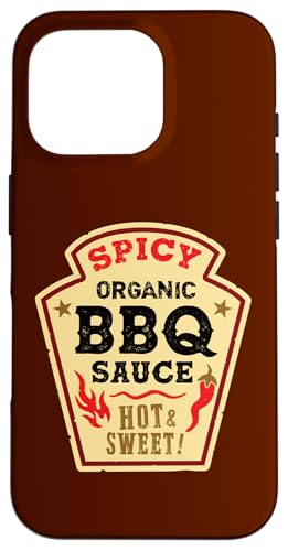 Hülle für iPhone 16 Pro BBQ Sauce Hot Spicy Grill Ketchup Barbecue Halloween Kostüm von Funny Food Condiment Costumes for Groups & Couples