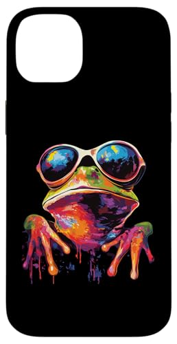 Hülle für iPhone 14 Plus Froschliebhaber Pop Art trägt Sonnenbrille lustiger Frosch von Funny Frog Lovers Designs