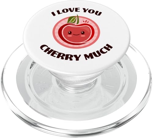 Lustige Kirsche "I Love You" Kirsche Much Cute Kawaii Food Pun PopSockets PopGrip für MagSafe von Funny Fruit and Vegetable Kawaii Food Puns