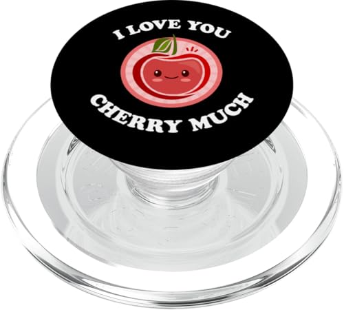 Lustige Kirsche "I Love You" Kirsche Much Cute Kawaii Food Pun PopSockets PopGrip für MagSafe von Funny Fruit and Vegetable Kawaii Food Puns