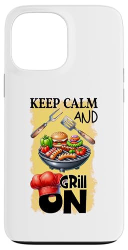 Hülle für iPhone 13 Pro Max Keep Calm and Grill On BBQ Grillen, lustiger Grill Humor von Funny Fun Gift Ideas