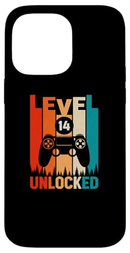 Hülle für iPhone 14 Pro Max Level 14 Unlocked Gaming Video Gamer Boy zum 14. Geburtstag von Funny Gamer Birthday Gaming Tee Store