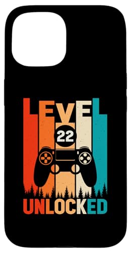 Hülle für iPhone 15 Level 22 Unlocked Gaming zum 22. Geburtstag, Video Gamer Boy von Funny Gamer Birthday Gaming Tee Store