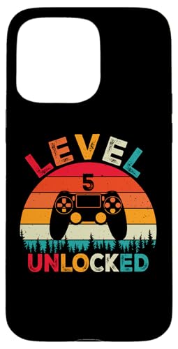 Hülle für iPhone 15 Pro Max Level 5 Unlocked Gaming Videospieler zum 5. Geburtstag, Boy Girl von Funny Gamer Birthday Gaming Tee Store