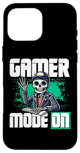 Hülle für iPhone 16 Pro Max Lustiger Gamer-Modus auf Skelett-Humor von Funny Gamer Retro Console Humor Tee