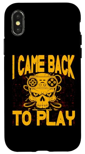 Hülle für iPhone X/XS I Came back to play Funny Gamer Skelett Humor von Funny Gamer Retro Console Humor Tee