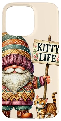 Hülle für iPhone 15 Pro Max Kitten Cat Owner Must Haves For Winter With Kitty Life Gnome von Funny Gnome Cat Lover Gifts For Women Men And Kids