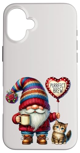 Hülle für iPhone 16 Plus Cat Owner Must Haves For Coffee Lovers With Purfect Brew Cat von Funny Gnome Cat Lover Gifts For Women Men And Kids