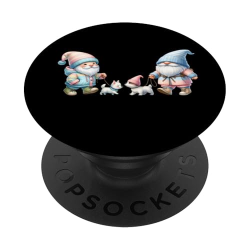 Funny Puppy Dog Sitter Gnome For Women Men Kids Dog Walker PopSockets Klebender PopGrip von Funny Gnome Dog Owner Gifts For Women And Men