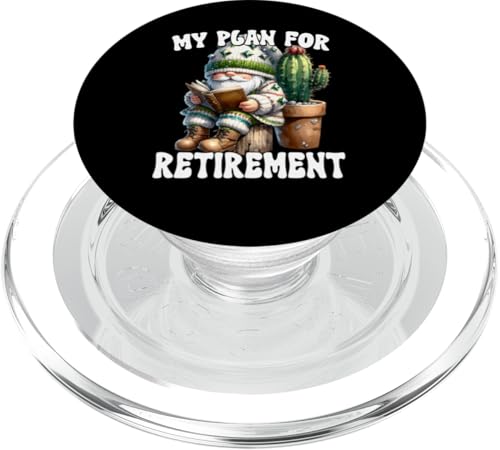 Funny Teacher Retirement Gnome For Cactus Dad And Book Lover PopSockets PopGrip für MagSafe von Funny Gnome Stuff Cactus Gifts For Cactus Lovers