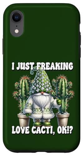 Hülle für iPhone XR Funny Saying For Men And Women Succulent Gnome Love Cacti von Funny Gnome Stuff Cactus Gifts For Cactus Lovers