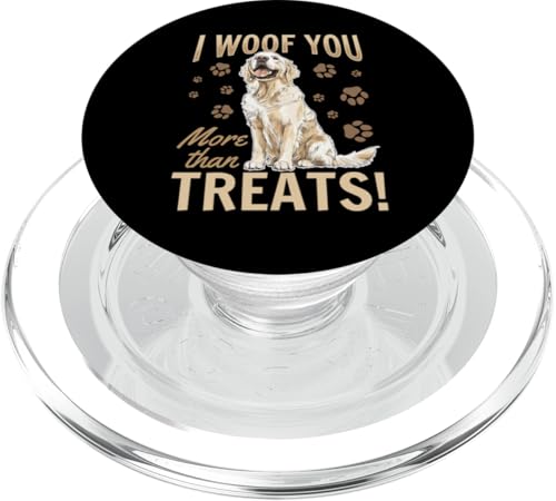 Golden Retriever Hunderasse Ich umwerfe dich mehr als Leckerlis! PopSockets PopGrip für MagSafe von Funny Golden Retriever Dog Graphics Co.