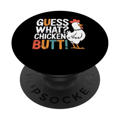 Funny Guess What Chicken Butt Chicken Meme Kleidung PopSockets Klebender PopGrip von Funny Graphic Tee Meme