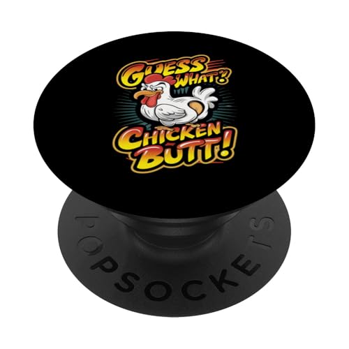 Guess What Chicken Butt Funny Dad Mom Geschwister Humor PopSockets Klebender PopGrip von Funny Graphic Tee Meme