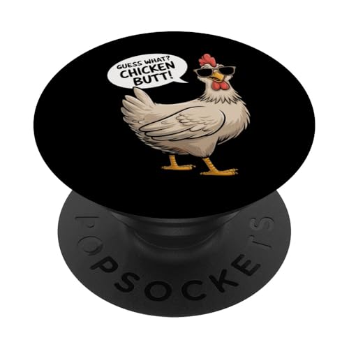 Guess What Chicken Butt Lustiges Witz-Meme für Herren und Damen PopSockets Klebender PopGrip von Funny Graphic Tee Meme