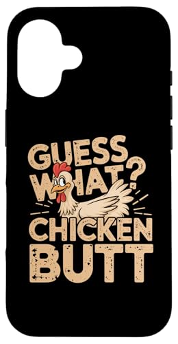 Hülle für iPhone 16 Lustiges Chicken Meme Guess What Chicken Butt Humor Tee von Funny Graphic Tee Meme