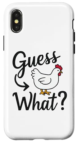 Hülle für iPhone X/XS Lustiger Humor Guess What Chicken Butt Joke Meme Birds von Funny Graphic Tee Meme