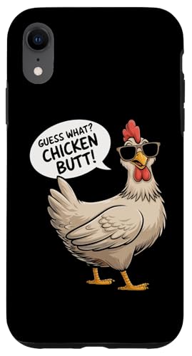 Hülle für iPhone XR Guess What Chicken Butt Lustiges Witz-Meme für Herren und Damen von Funny Graphic Tee Meme