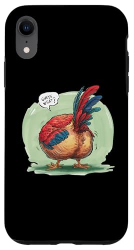 Hülle für iPhone XR Lustiges Chicken Meme Guess What Chicken Butt Humor Tee von Funny Graphic Tee Meme