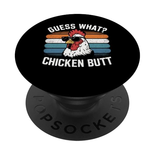 Lustiger Humor Guess What Chicken Butt Joke Meme Birds PopSockets Klebender PopGrip von Funny Graphic Tee Meme